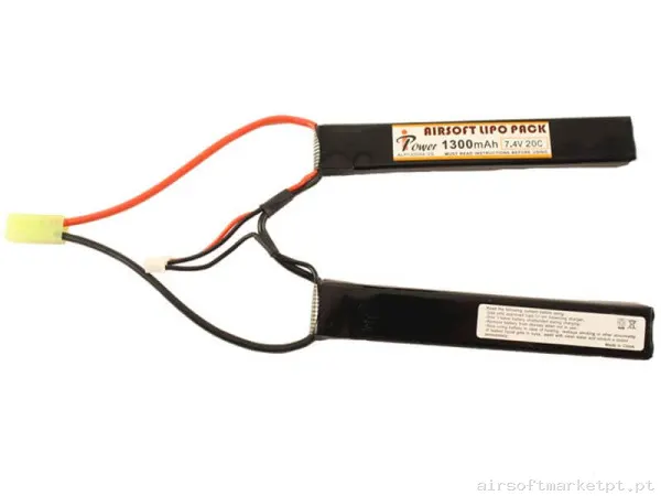 Bateria Lipo Nunchuk Dupla Ipower 1300mah 7.4v 20c — Baterias & Carregadores — Airsoft Market PT