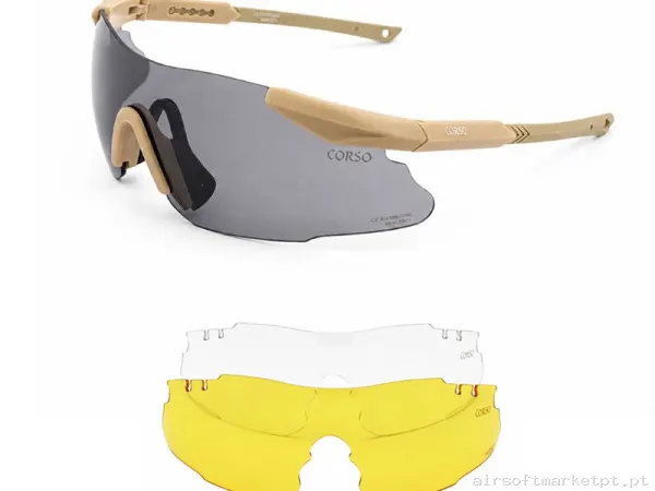Gafa Corso Revenge Sinker 3 Lentes Coyote — Proteção Ocular & Facial — Airsoft Market PT