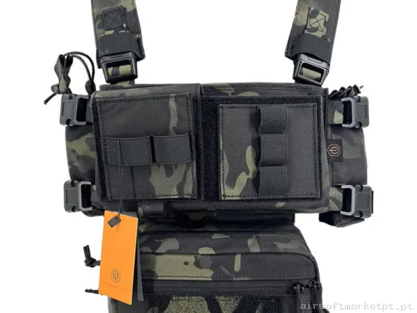 Colete Chest Rig Conquer Mini Chest Rig Estilo multicam Black — Coletes & Rigs — Airsoft Market PT