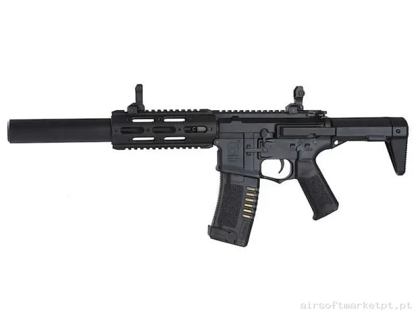 Réplica AEG M4 Ares Amoeba AM-014-BK Honey Badger preta — Rifles de Assalto (AR/M4/AK) — Airsoft Market PT