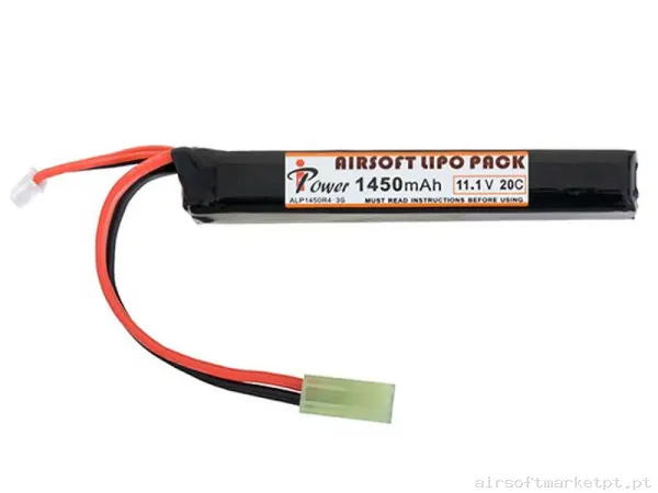 Bateria Lipo Stick Ipower 1450mah 11.1v 20c — Baterias & Carregadores — Airsoft Market PT