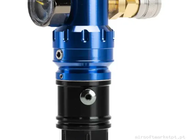 Regulador HPA Mechlabs Flo Max Onoff 40-140 Psi azul — HPA & Linhas — Airsoft Market PT