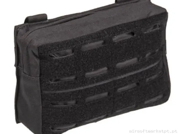 POUCHE MULTIUSO MIL-TEC PEQUENO LASER CUT C/MOLLE FRONTAL PRETO — Coletes & Rigs — Airsoft Market PT