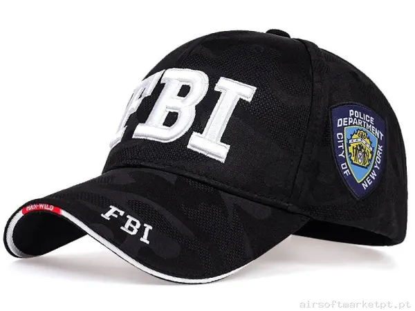 Boné de Beisebol Han Wild Fbi Estilo multicam Black — Proteção Ocular & Facial — Airsoft Market PT