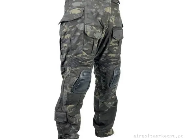 Calça de Combate Conquer Dlx Pant Estilo Multicam Black — Vestuário (Fardas) — Airsoft Market PT