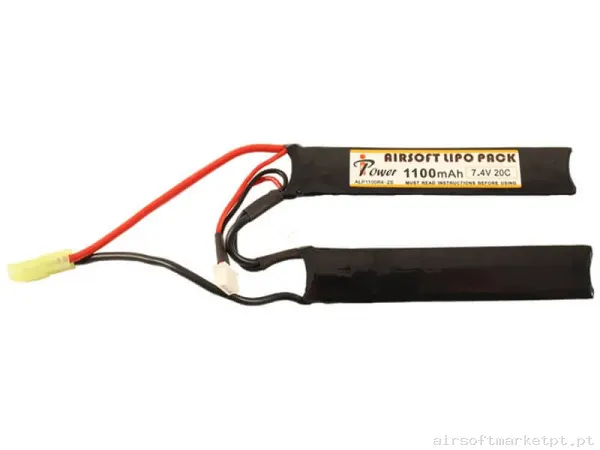 Bateria Lipo Nunchuk Doble Ipower 1100mah 7.4v 20c — Baterias & Carregadores — Airsoft Market PT