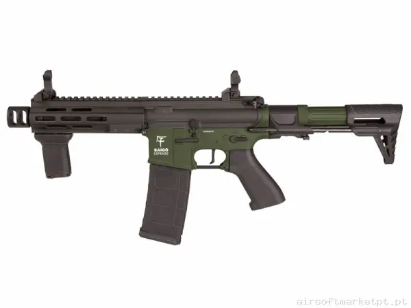 Réplica AEG M4 Saigo Bushido Rei negra/Verde od — Rifles de Assalto (AR/M4/AK) — Airsoft Market PT