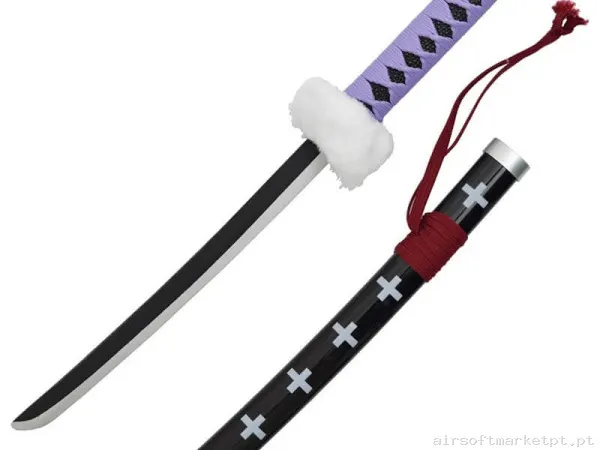 Katana Ornamental Mini Estilo One Piece Zs521vmi-Wd (Quebra-chamas de Bambu) (Com Suporte) — Ferramentas — Airsoft Market PT