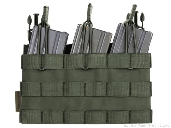 Pouch Magazine Pouch Triplo M4/Ak Warrior Assault Open Top Detachable verde od — Coletes & Rigs — Airsoft Market PT