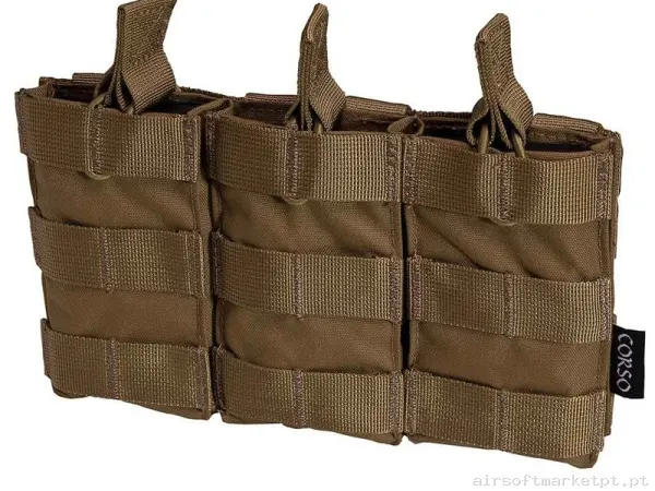 Pouch Corso Cargador M4 Triple Dagger Molle Coyote — Coletes & Rigs — Airsoft Market PT