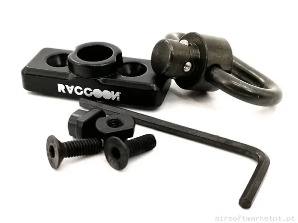 Externo Anilla Correa Keymod/M-Lok QD Raccoon negro — Acessórios & Componentes — Airsoft Market PT