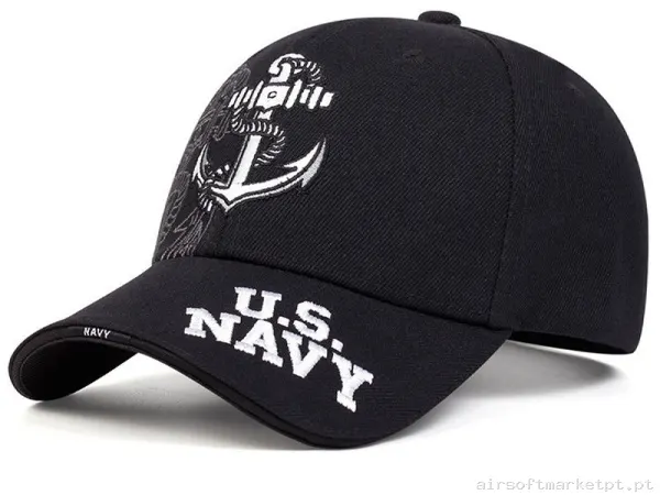 Gorra Béisbol US Navy Negra — Proteção Ocular & Facial — Airsoft Market PT