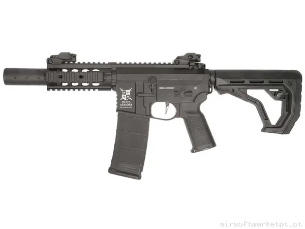 Réplica AEG M4 Delta Armory Alpha DA-A03-EGL Silent Ops CQB Eagle Full Metal negra — Rifles de Assalto (AR/M4/AK) — Airsoft Market PT