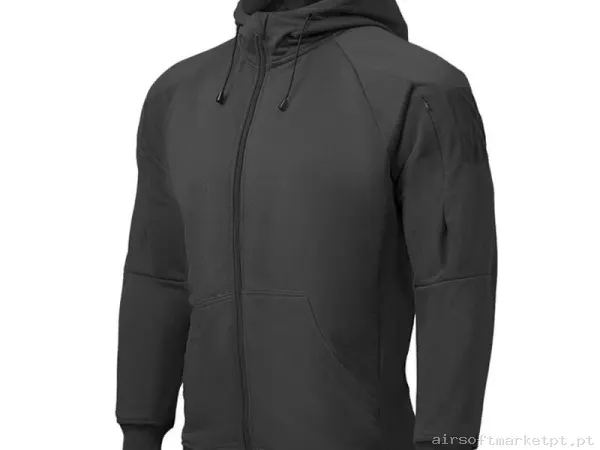 Jaqueta Conquer Fullzip Tactical Hoodie preta — Vestuário (Fardas) — Airsoft Market PT