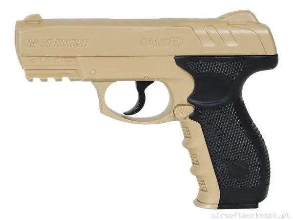 Airgun CO2 4.5mm Pistola Gamo GP-20 Combat Desert Sand tan/Negra — Pistolas — Airsoft Market PT