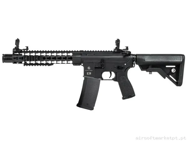 Réplica airsoft AEG M4 Evolution Recon Superlite 10" Amplified Carbontech negra — Rifles de Assalto (AR/M4/AK) — Airsoft Market PT