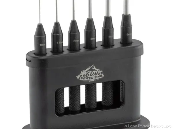 Ferramenta Botador Gun Power Tool Kit 6 Pcs Aço Hrc com Suporte preto — Ferramentas — Airsoft Market PT