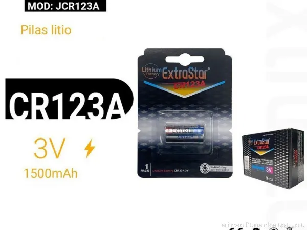 Pila litio 3V pack 2 pilas CR123A — Acessórios & Componentes — Airsoft Market PT