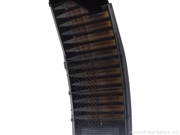Magazine Réplica Lowcap M4 GBB Cyma Lancer L5awm MWS 30 Bbs preto/Bege (.300blk) — Carregadores / Magazines — Airsoft Market PT