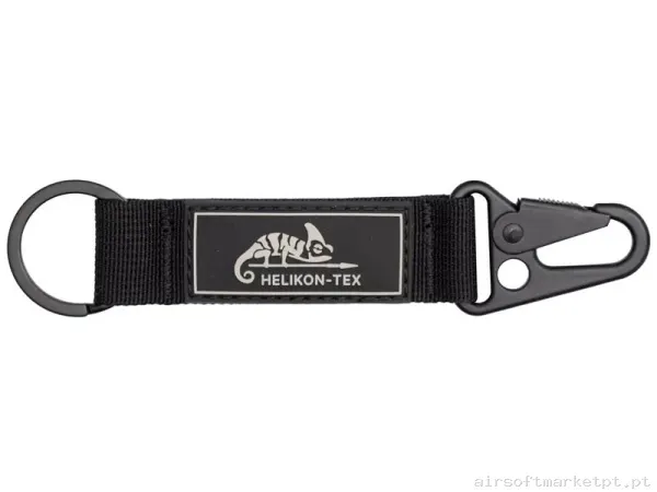 Chaveiro com Mosqueton Helikon-Tex Logo Snap Hook Keychain preto — Outros — Airsoft Market PT